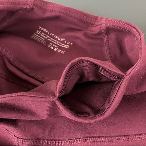 Yogalicious Lux Leggings Womens XS Ankle Length Active Wear Pants Maroon (657) - Picture 8 of 11